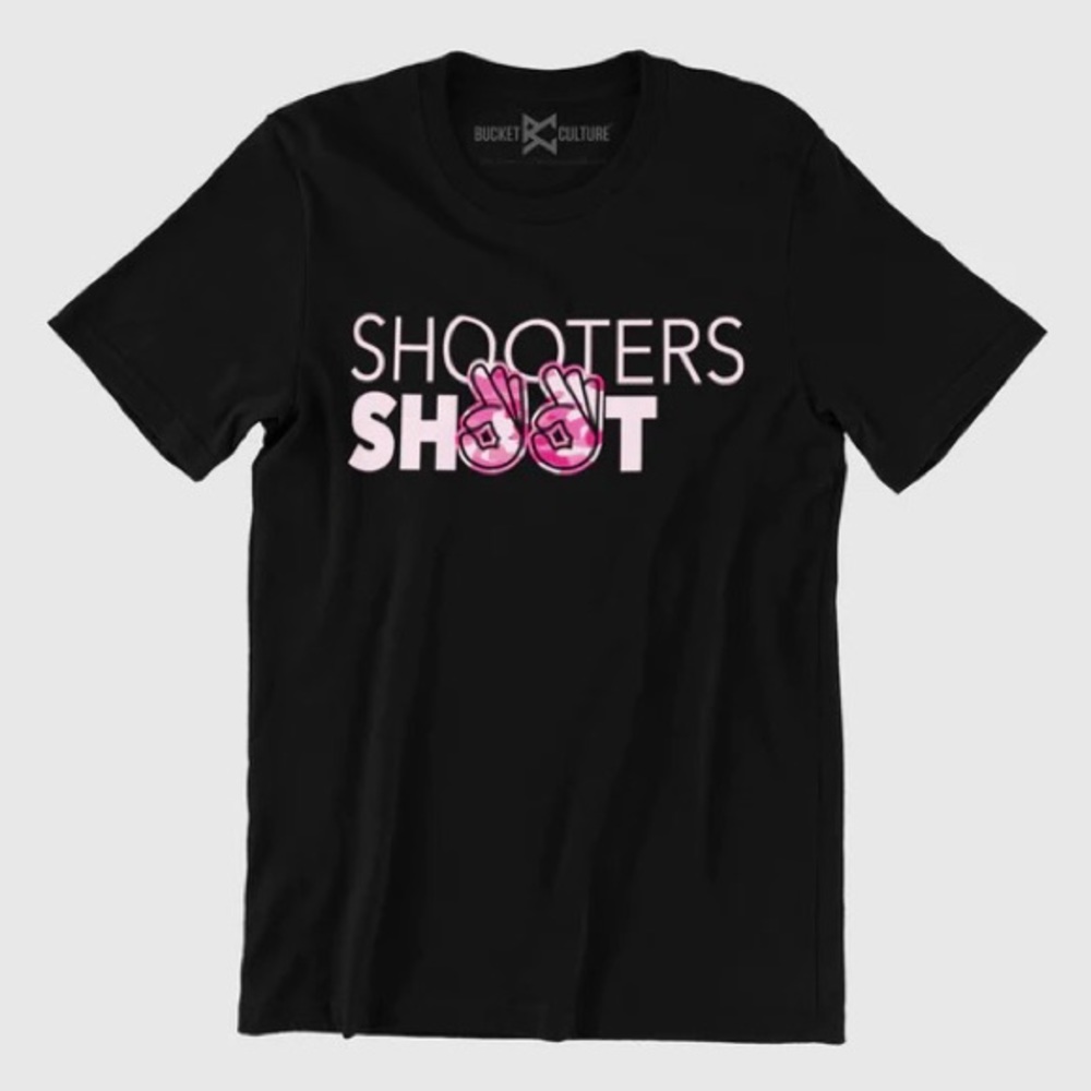 Bucket Culture Screened S/S T-shirt “Shooters Shoot” Black. Men’s Size Large